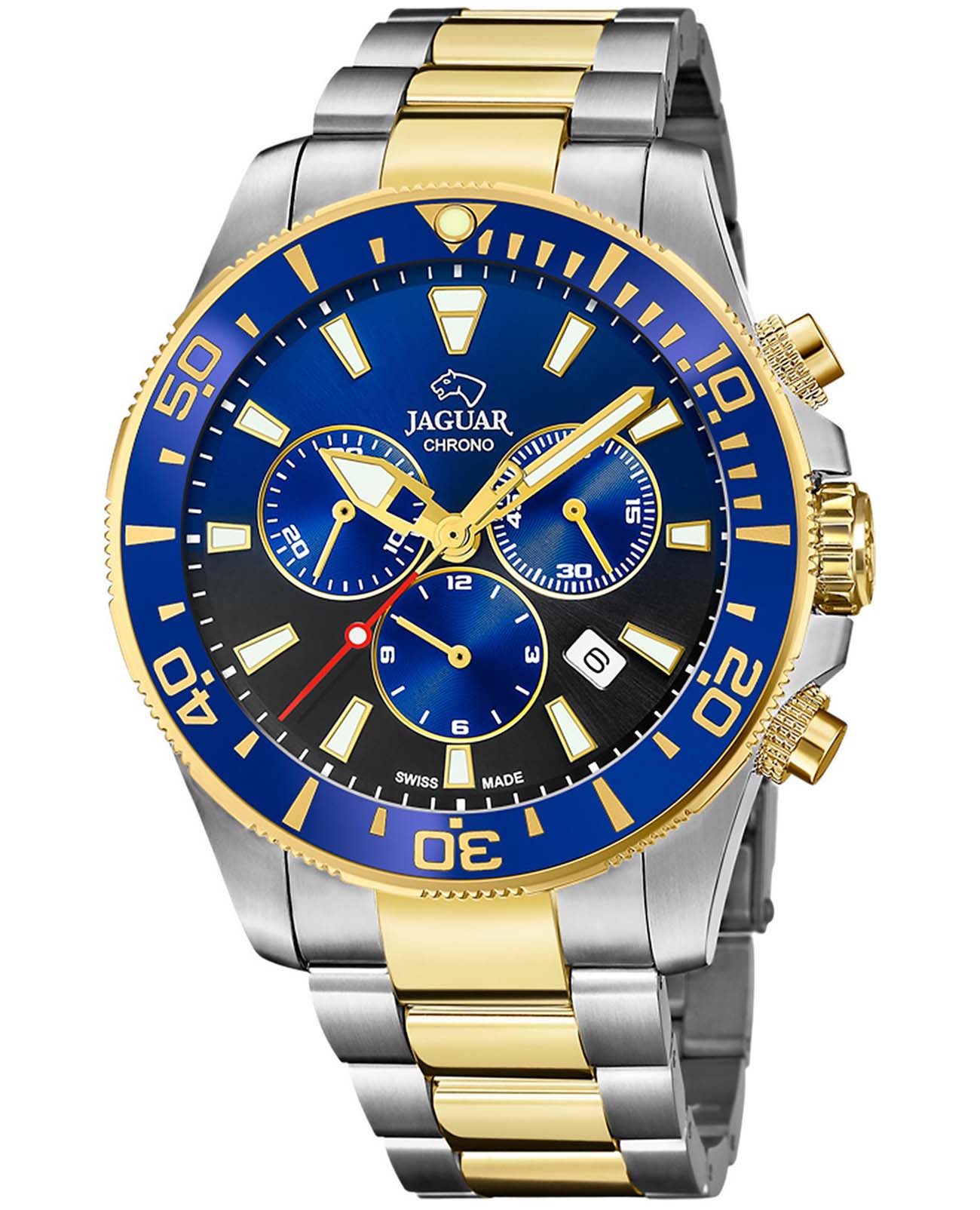 Jaguar Jaguar Executive Diver Chrono J862/4  J862/4 кварцевые мужские часы  циферблат, браслет нержавеющая сталь с pvd-покрытием — вид спереди