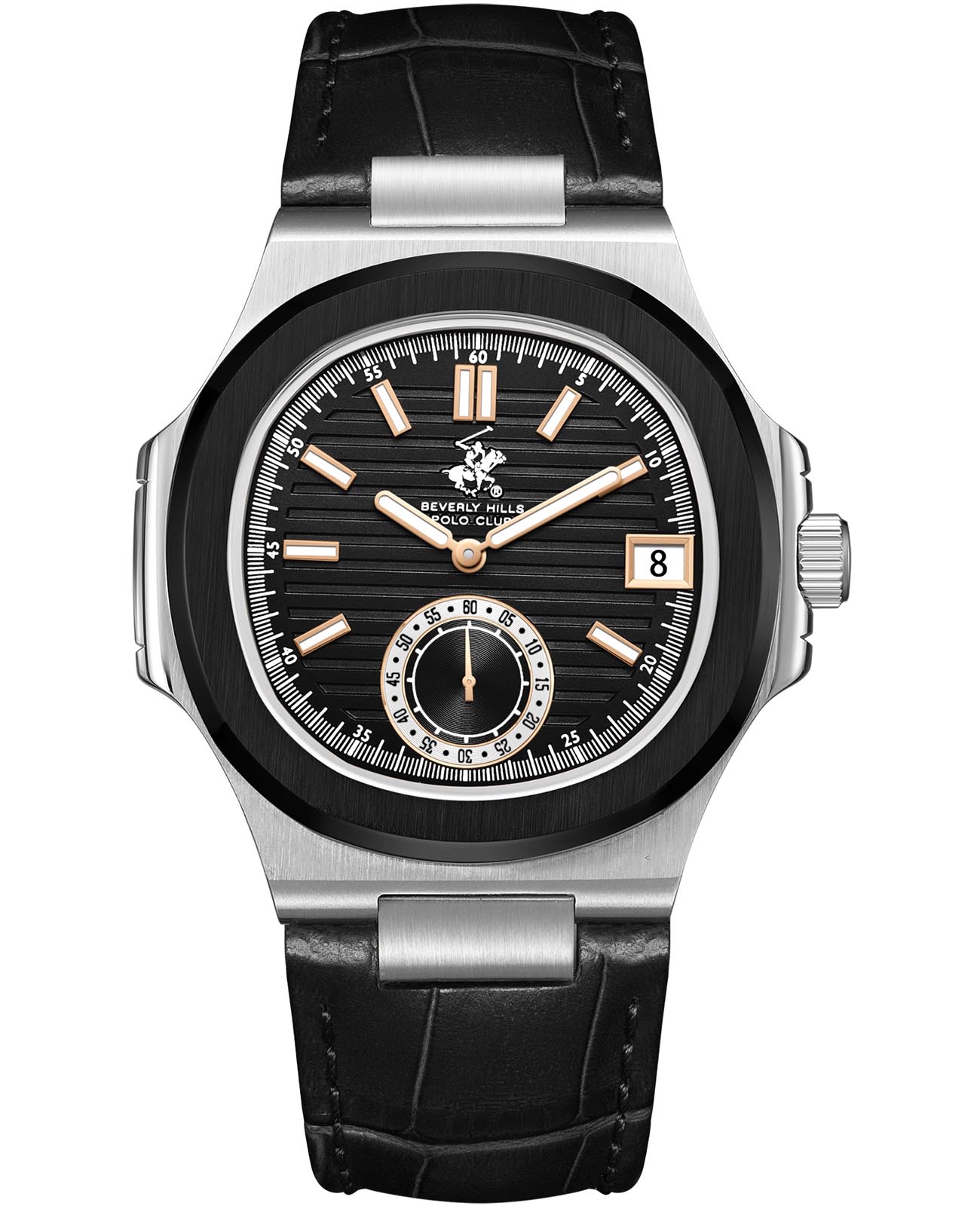 Beverly Hills Polo Club Beverly Hills Polo Club BP3792X.361  BP3792X.361 кварцевые мужские часы черный циферблат, браслет кожаный — вид спереди
