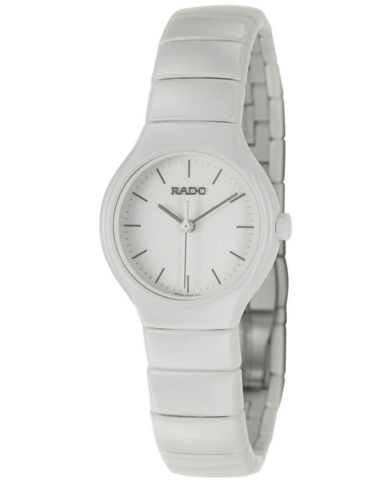 Rado Rado True R27696022  R27696022 кварцевые женские часы белый циферблат, браслет высокотехнологичная плазменная керамика — вид спереди