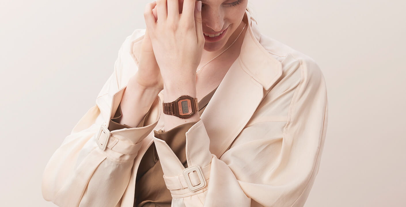 Casio Casio Collection A1000RG-5EF Retro — детали корпуса и сталь с ip покрытием