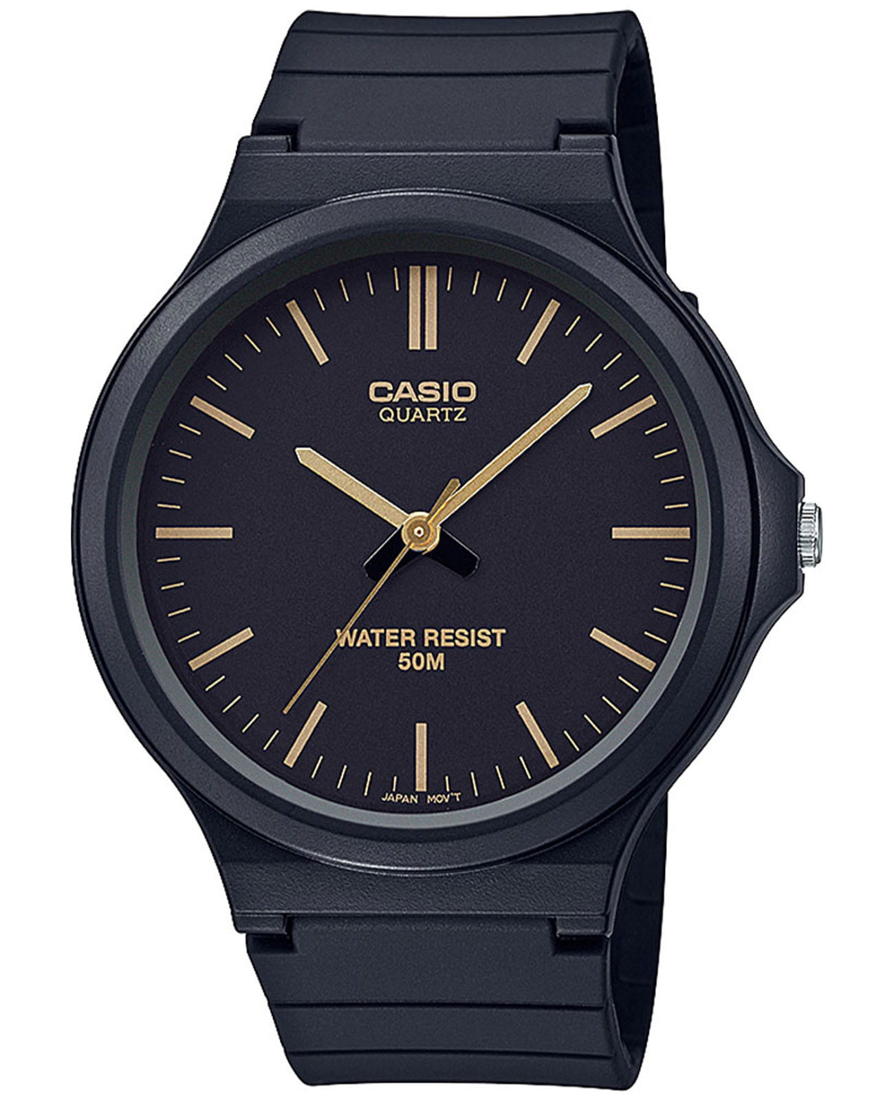 Casio Casio Collection MW-240-1E2VEF  MW-240-1E2VEF кварцевые мужские часы черный циферблат, браслет пластик — вид спереди