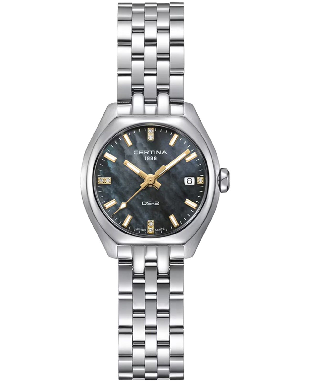 Certina Certina DS-2 Lady C049.210.11.126.01  C0492101112601 кварцевые женские часы перламутровый циферблат, браслет нержавеющая сталь 316l — вид спереди
