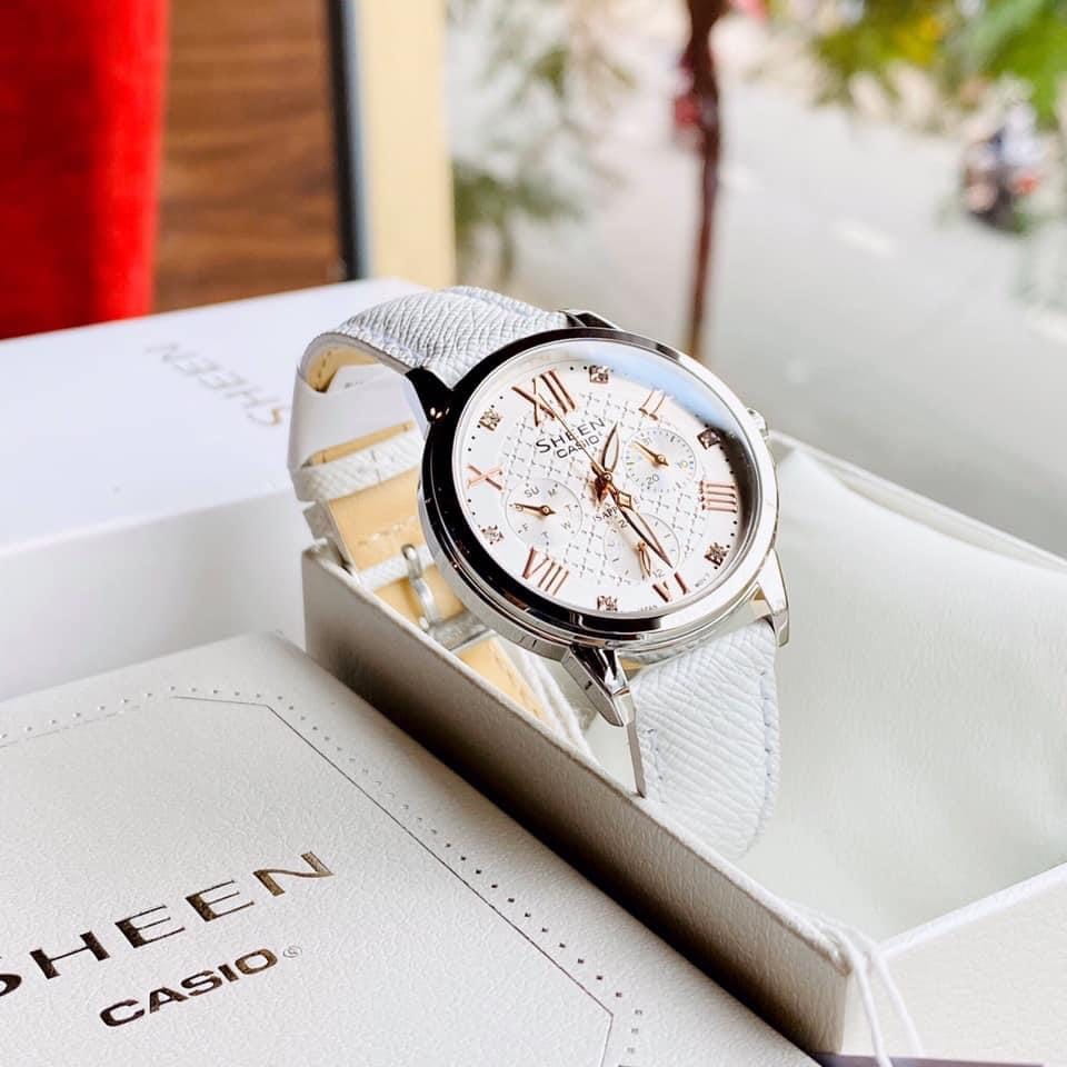 Casio Casio Sheen SHE-3511L-7A женские часы белый циферблат на запястье