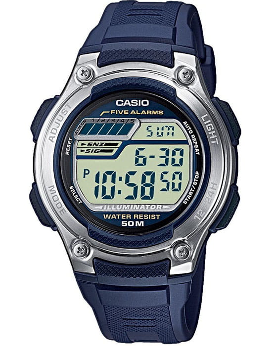 Casio Casio Collection W-212H-2A  W-212H-2A кварцевые мужские часы серый циферблат, браслет пластик — вид спереди
