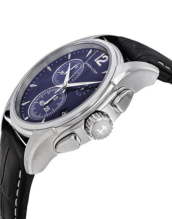 Hamilton Hamilton Jazzmaster Chrono Quartz H32612741, jazzmaster швейцария мужские часы на браслете кожаный боковой вид