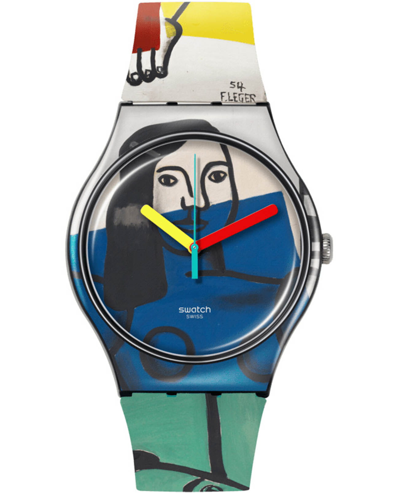 Swatch Swatch New Gent SUOZ363  SUOZ363 кварцевые мужские часы цветной циферблат, браслет силикон — вид спереди