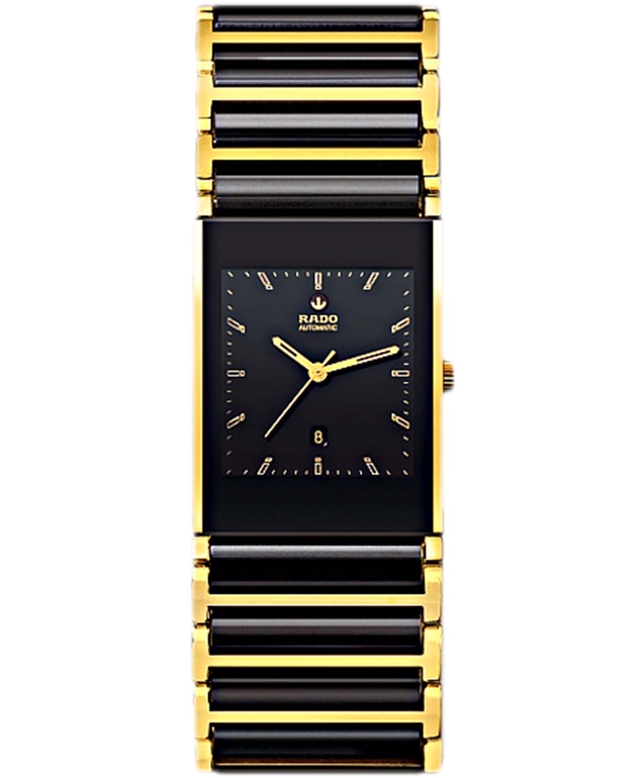 Rado Rado Integral R20848152  R20848152 кварцевые мужские часы черный циферблат, браслет сталь + pvd + керамика — вид спереди