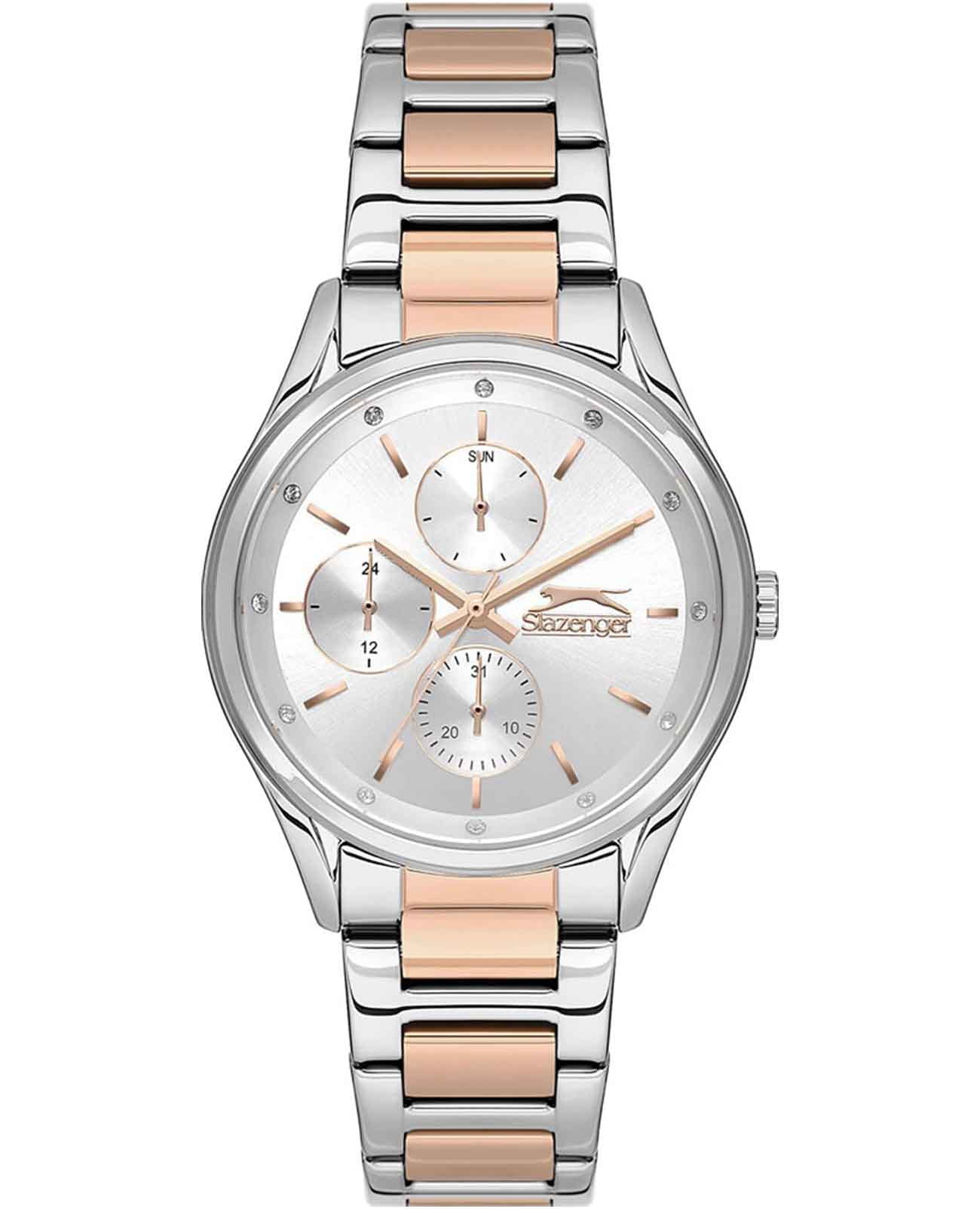 Slazenger Slazenger SL.09.2229.4.02  SL.09.2229.4.02 кварцевые женские часы серебристый циферблат, браслет нержавеющая сталь с ip-покрытием — вид спереди