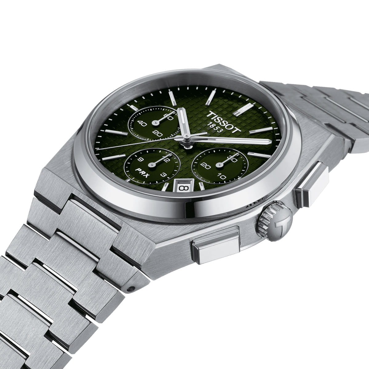 Tissot Tissot PRX Automatic Chronograph T137.427.11.091.00 мужские часы зеленый циферблат на запястье