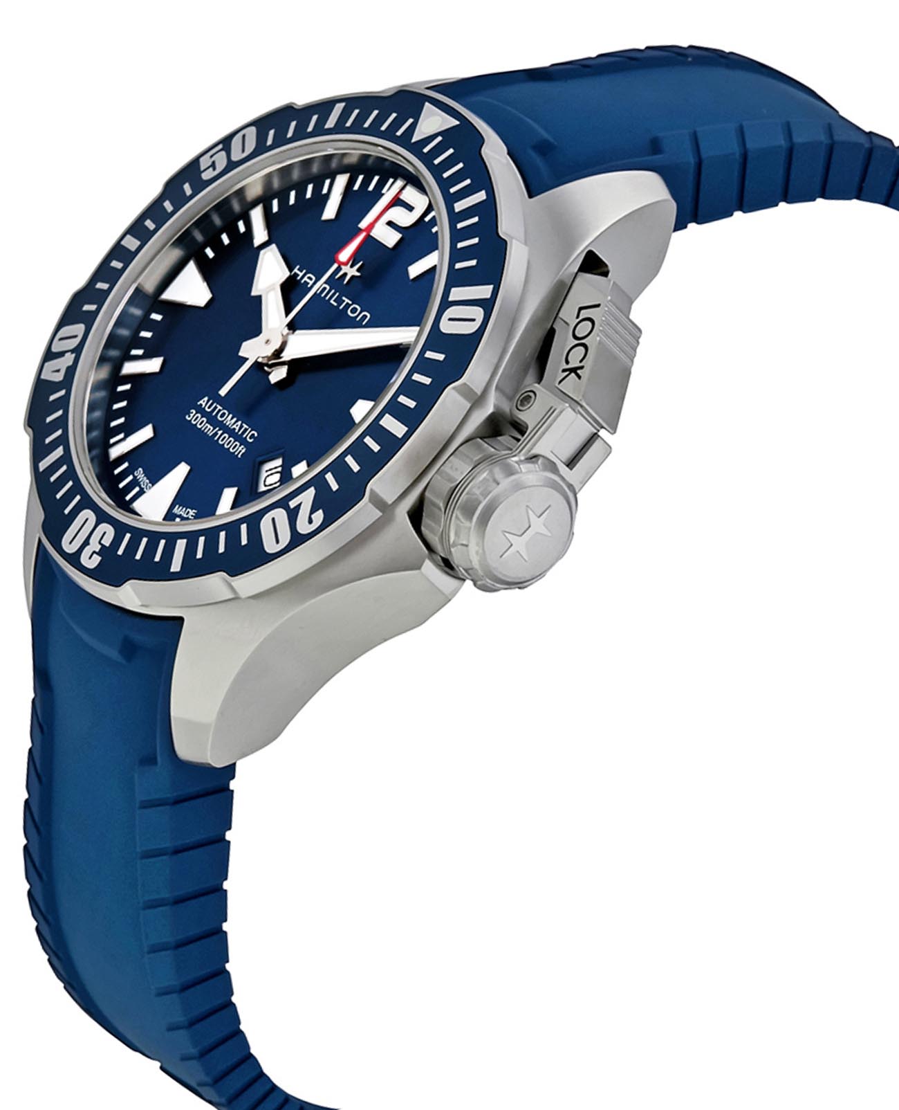 Оригинальные часы Hamilton Hamilton Khaki Navy Frogman Auto H77705345 механические калибр механизма h-10 общий вид