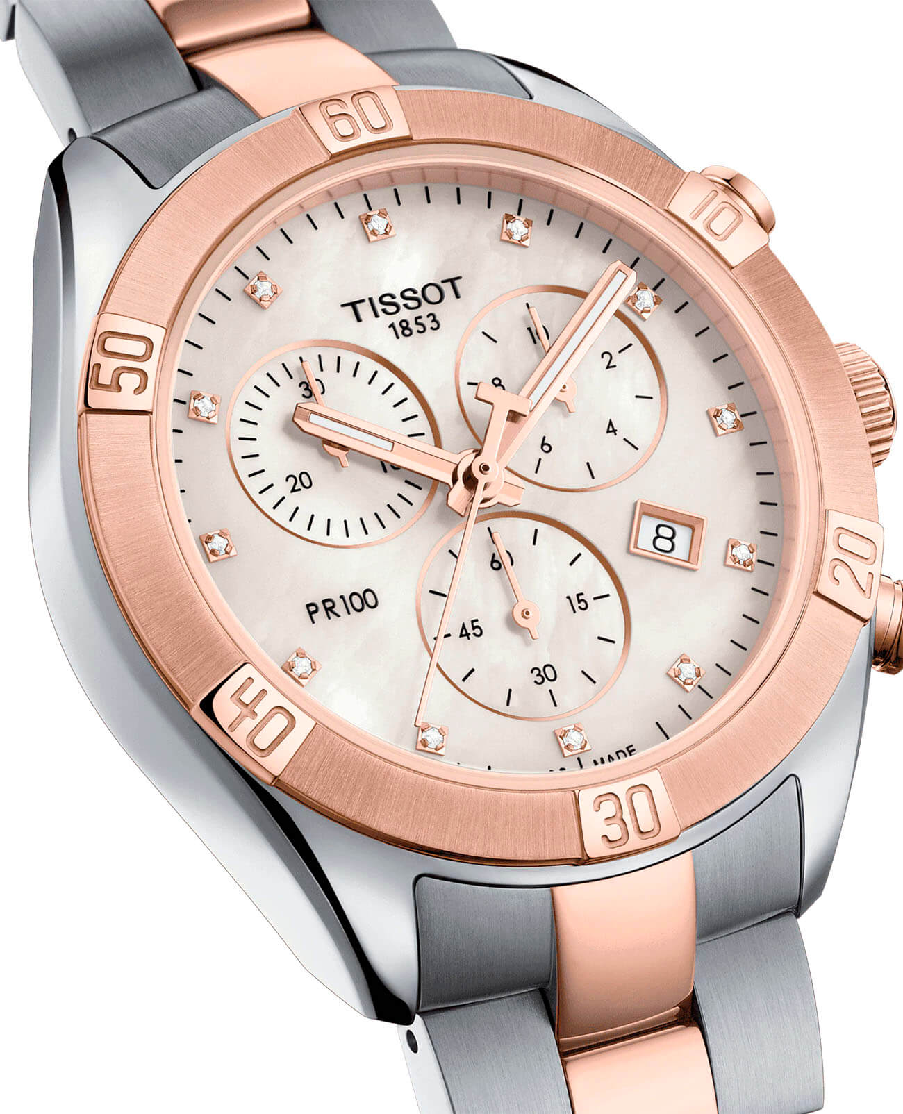Tissot Tissot PR 100 Sport Chic Chronograph T101.917.22.116.00, t-classic швейцария женские часы на браслете сталь c pvd покрытием боковой вид