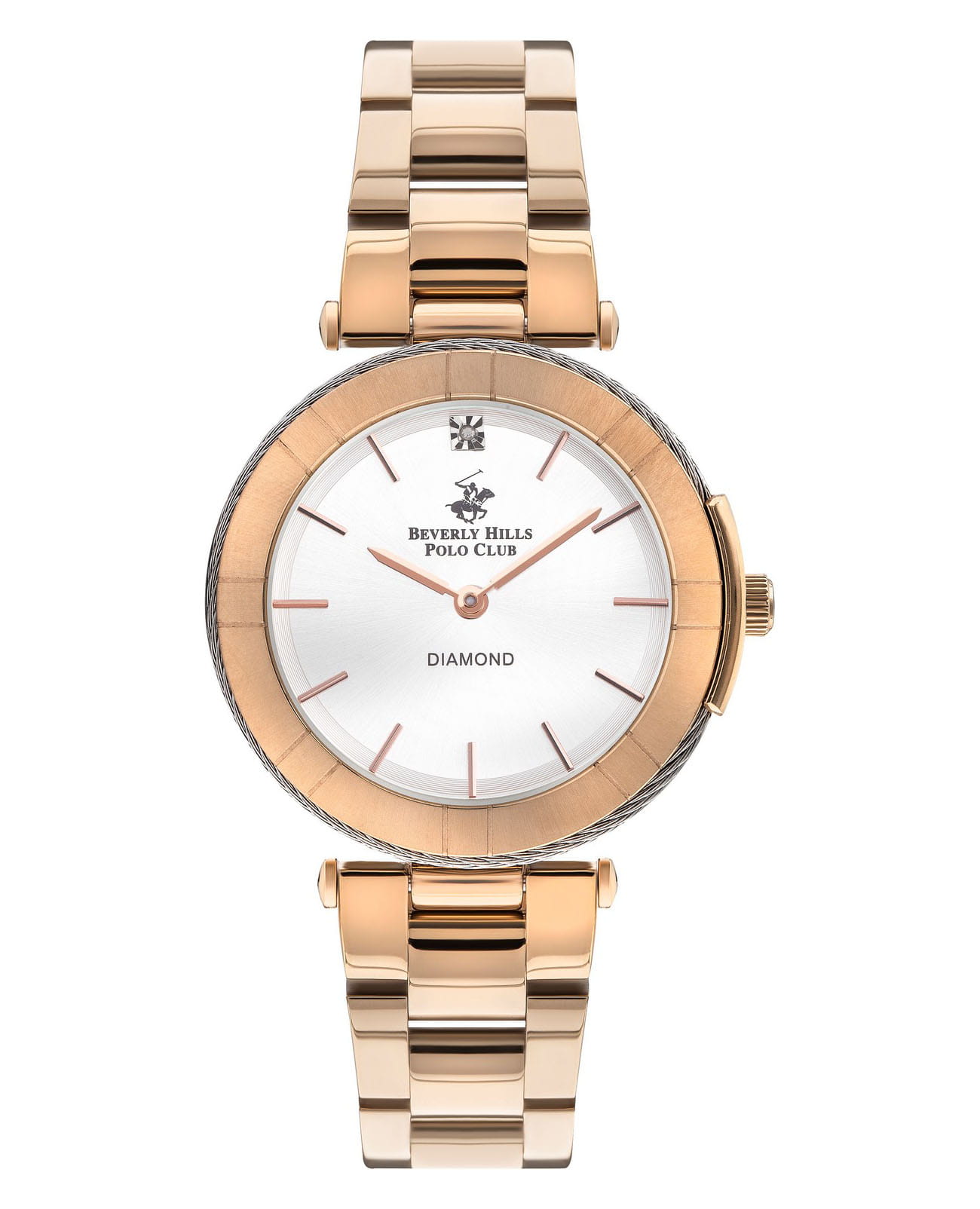 Beverly Hills Polo Club Beverly Hills Polo Club BP3333X.430  BP3333X.430 кварцевые женские часы перламутровый циферблат, браслет сталь с ip покрытием — вид спереди