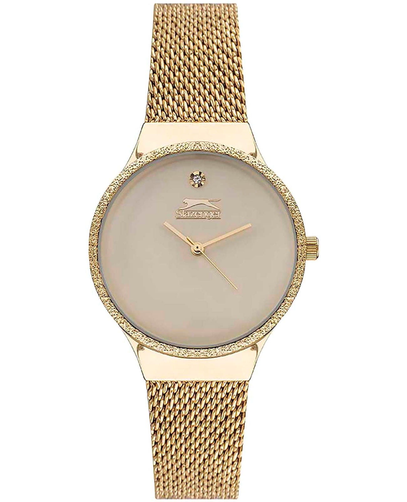 Slazenger Slazenger Classic SL.09.2015.3.03  SL.09.2015.3.03 кварцевые женские часы шампань циферблат, браслет суперметалл с ip покрытием — вид спереди