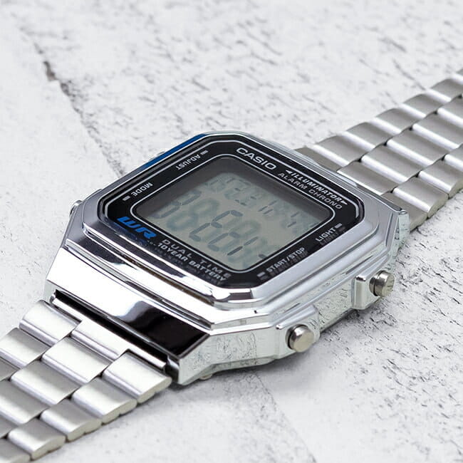 Casio Casio Vintage A178WA-1ADF (A178WA-1A) мужские часы серый циферблат на запястье