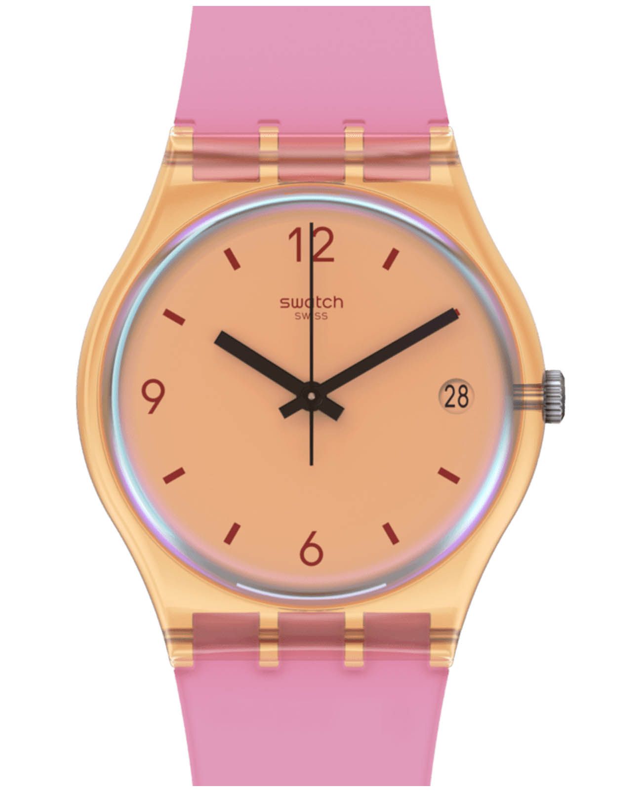 Swatch Swatch Gent Biosourced Standard SO28O401  SO28O401 кварцевые женские часы бежевый циферблат, браслет силикон — вид спереди