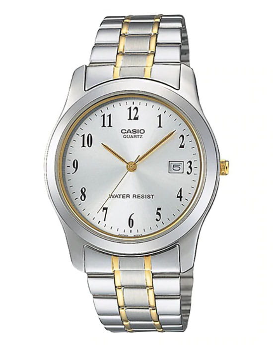 Casio Casio MTP-1141G-7B  MTP-1141G-7B кварцевые мужские часы серебристый циферблат, браслет сталь с ip покрытием — вид спереди