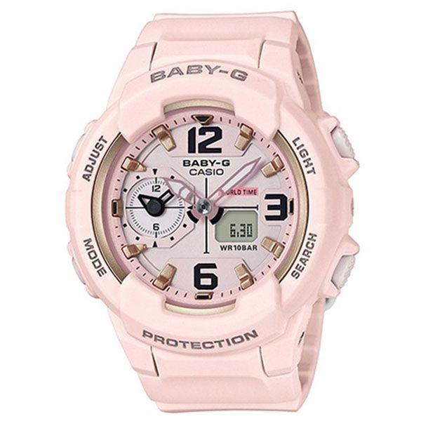Casio Casio Baby-G BGA-230SC-4B  BGA-230SC-4B автокварц (кинетик) женские часы розовый циферблат, браслет пластик — вид спереди