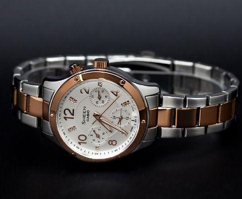 Casio Casio Sheen SHE-3807SPG-7A , наручные женские часы фото под углом