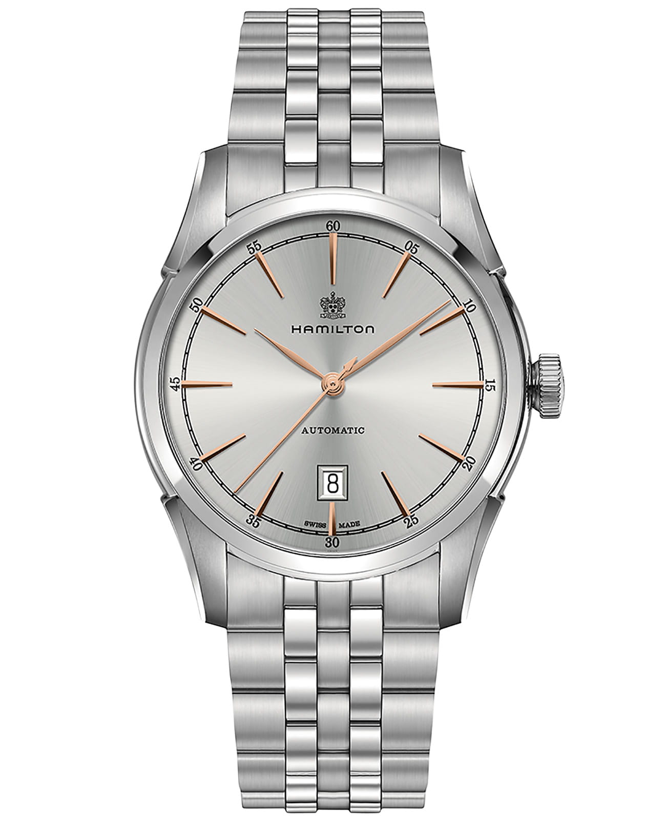 Hamilton Hamilton American Classic Spirit of Liberty Auto H42415051  H42415051 механические мужские часы серебристый циферблат, браслет нержавеющая сталь — вид спереди