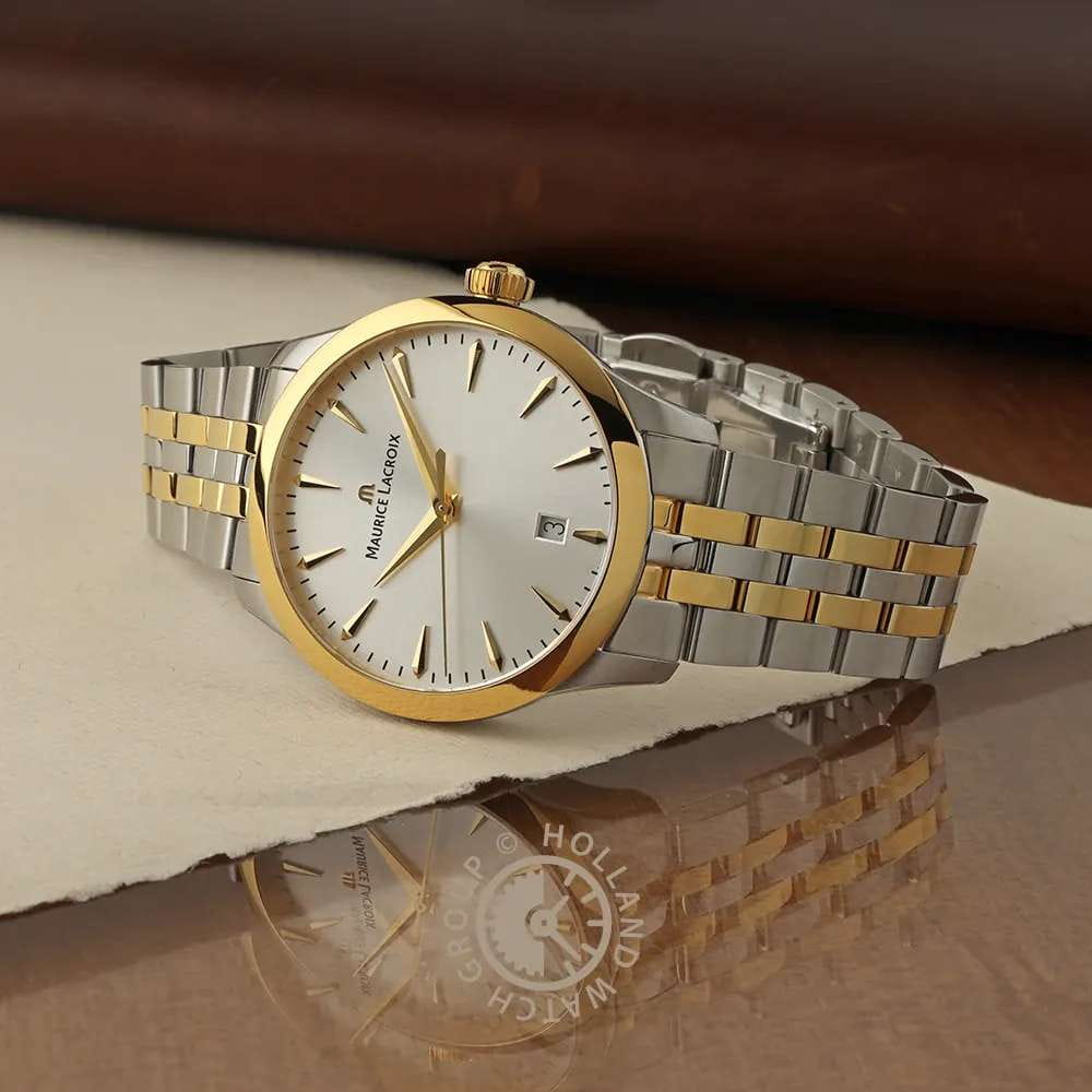 Maurice Lacroix Maurice Lacroix 1975 Quartz Duotone 751007-PVY12-130-1 , наручные мужские часы фото под углом