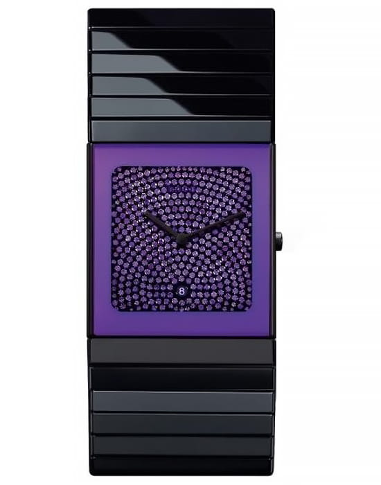 Rado Rado Ceramica R21835322  R21835322 кварцевые женские часы фиолетовый циферблат, браслет керамика — вид спереди