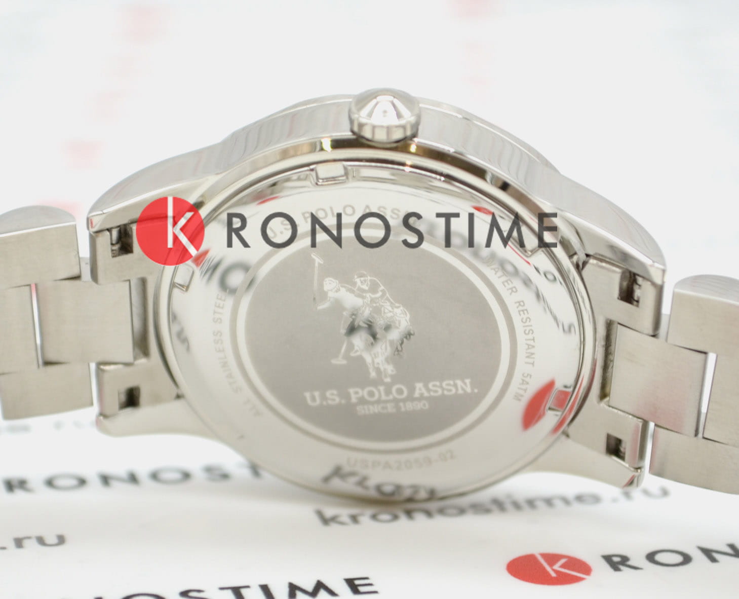 U.S. Polo Assn. U.S. Polo Assn. Stile USPA2059-02 кварцевые женские часы часы крупный план серебристый циферблата