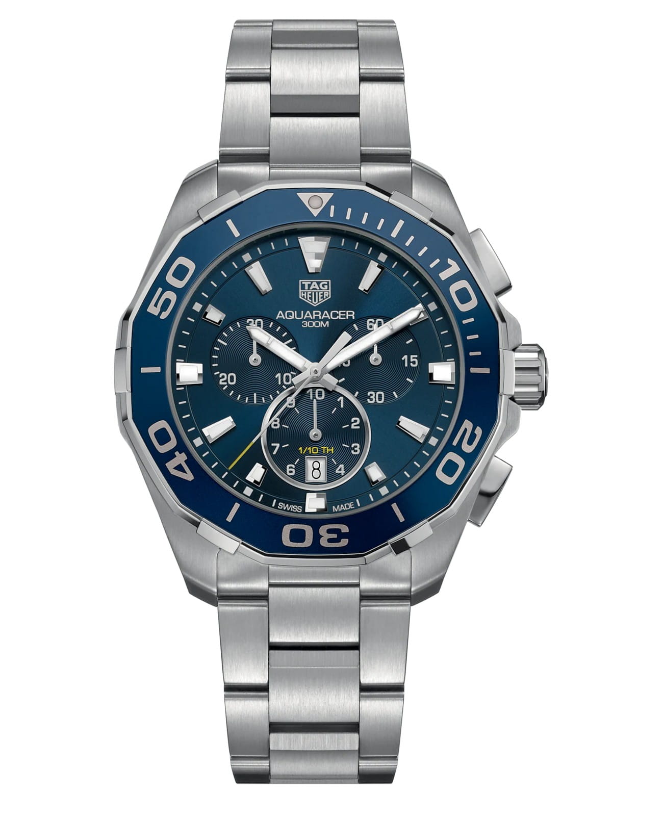 TAG Heuer TAG Heuer Aquaracer Professional 300 CAY111B.BA0927  CAY111B.BA0927 кварцевые мужские часы синий циферблат, браслет нержавеющая сталь — вид спереди