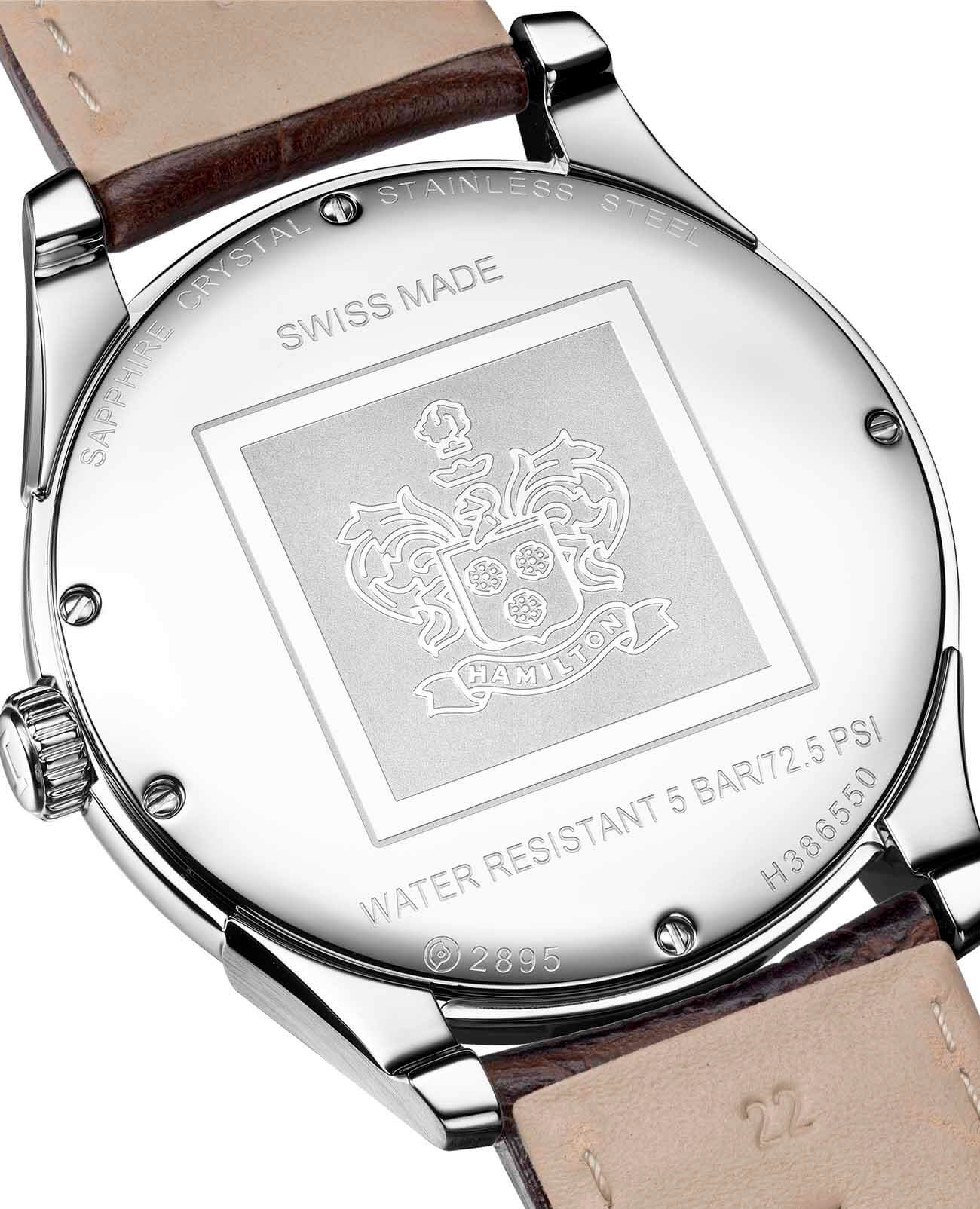 Оригинальные часы Hamilton Hamilton Jazzmaster Small Second Auto H38655515 механические калибр механизма eta 280.002 общий вид