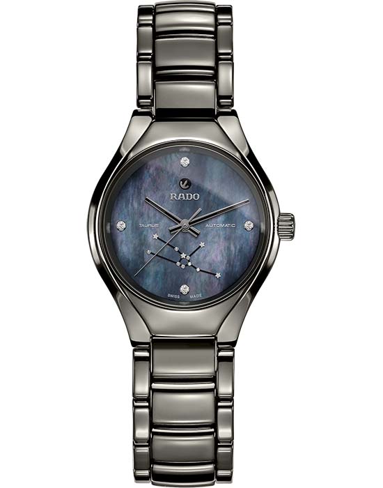 Rado Rado True Star Sign - Taurus R27243892 Automatic R27243892 механические женские часы перламутровый циферблат, браслет плазменная керамика — вид спереди