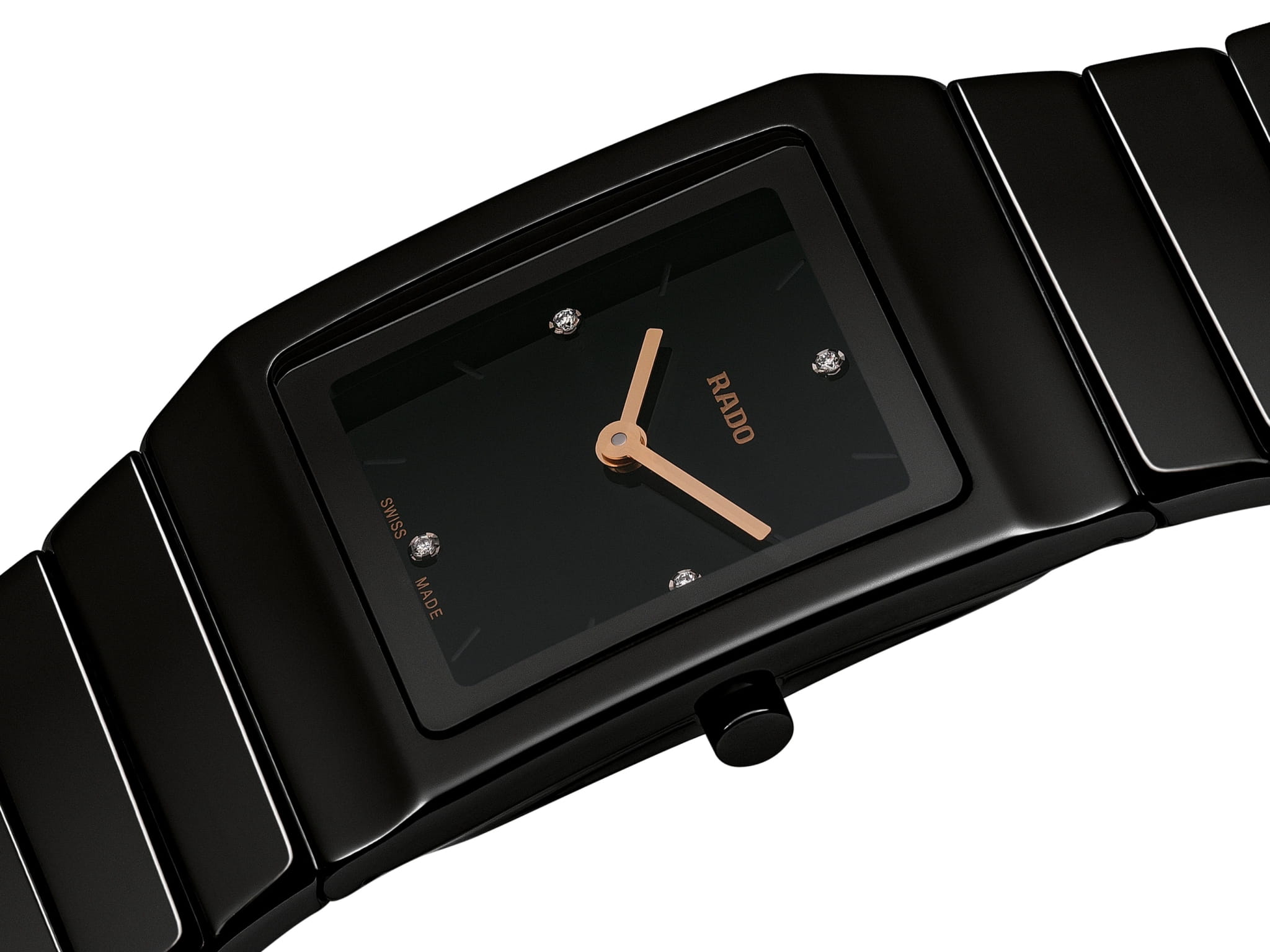 Rado Rado Ceramica Diamonds R21702722, ceramica швейцария женские часы на браслете высокотехнологичная керамика боковой вид