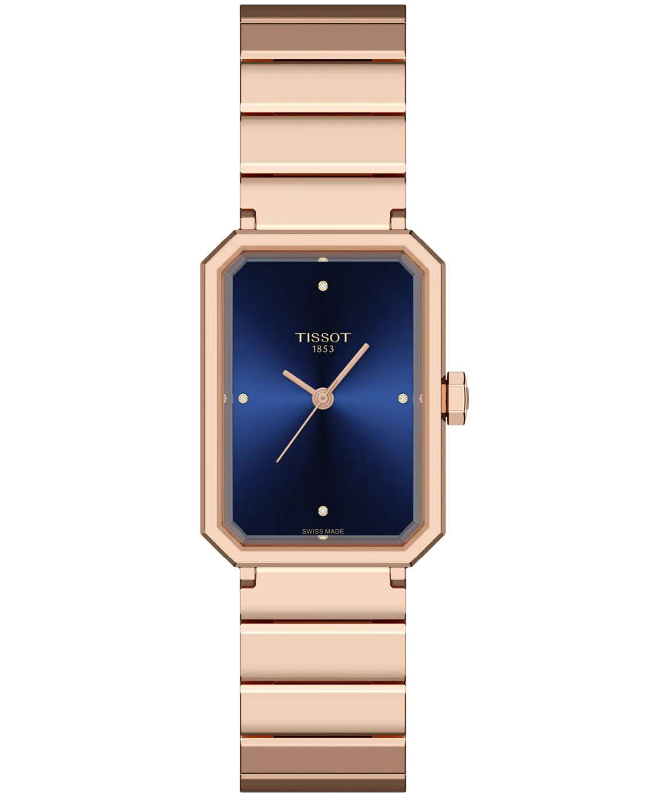 Tissot Tissot SRV 30mm T160.110.33.046.00 SRV T1601103304600 кварцевые женские часы синий циферблат, браслет нержавеющая сталь с pvd-покрытием — вид спереди