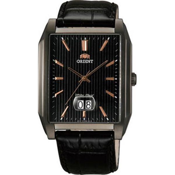 Orient Orient WCAA001B (FWCAA001B)  FWCAA001B  мужские часы черный циферблат, браслет кожа + текстиль — вид спереди