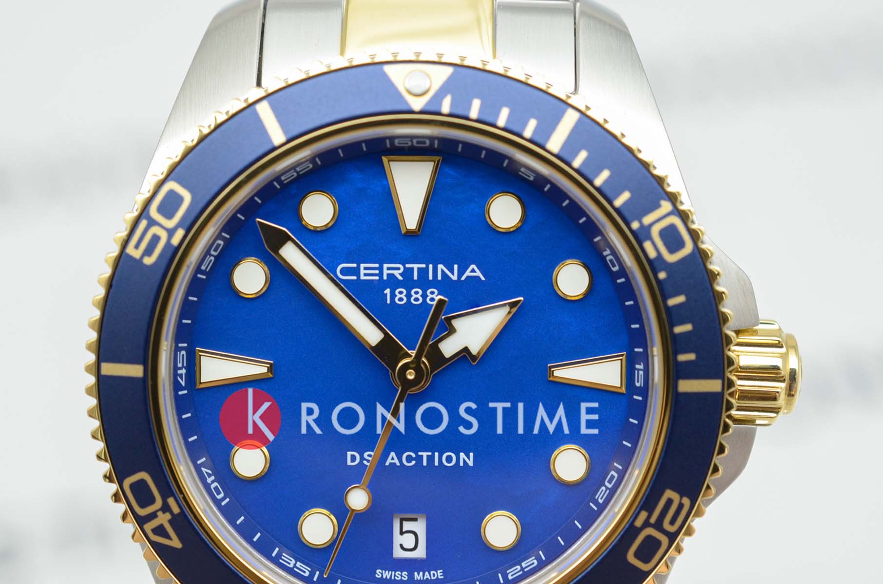 Certina Certina DS Action Lady C048.210.22.131.00,  швейцария женские часы на браслете нержавеющая сталь с pvd-покрытием боковой вид