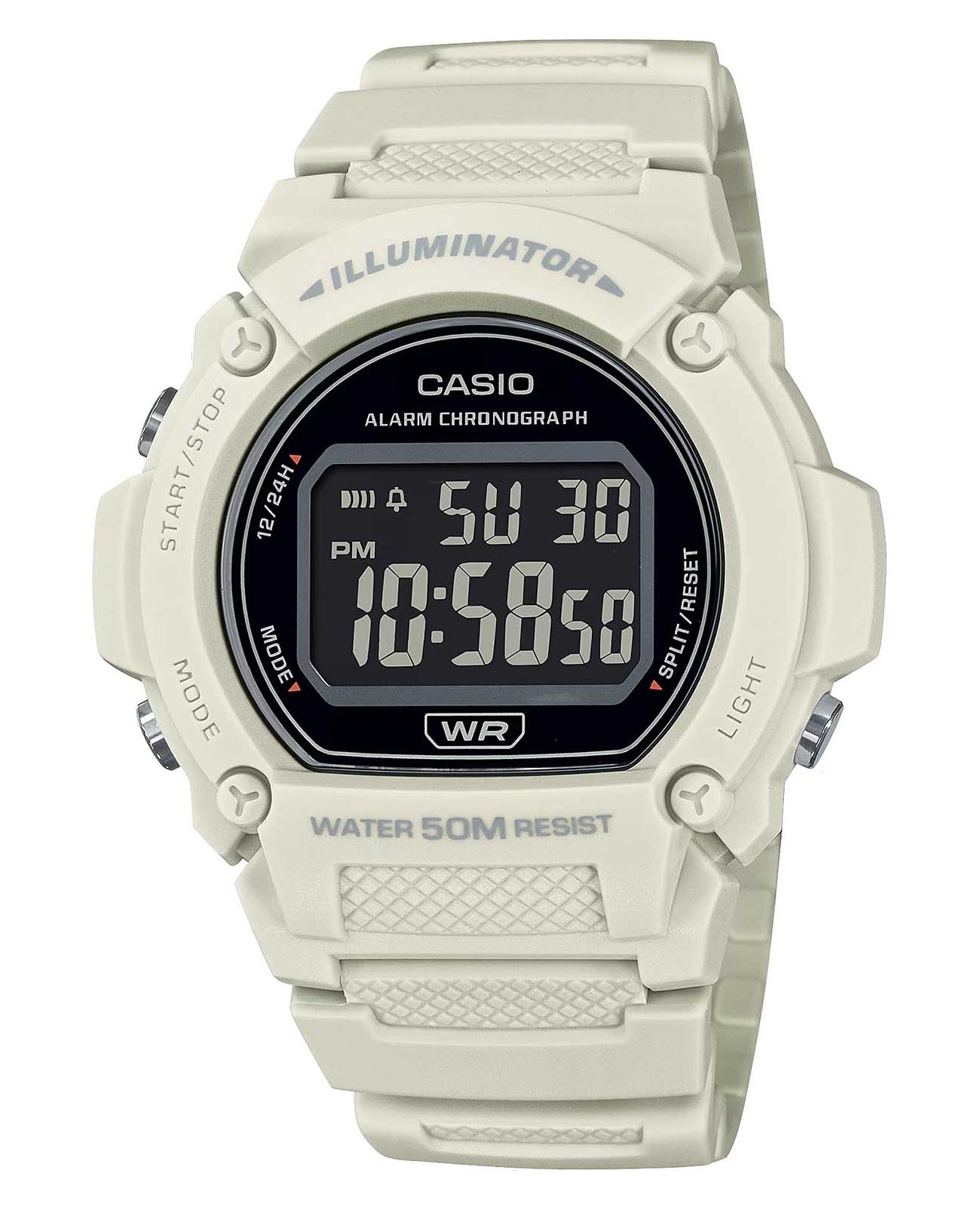 Casio Casio Collection W-219HC-8B  W-219HC-8B кварцевые мужские часы черный циферблат, браслет пластик — вид спереди