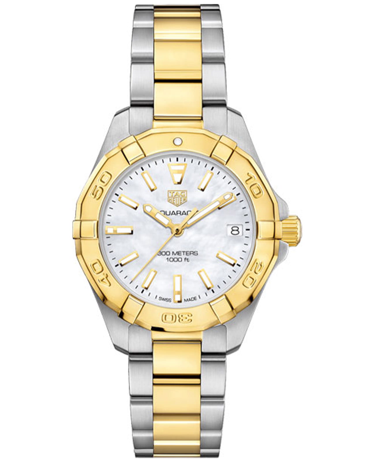 TAG Heuer TAG Heuer Aquaracer WBD1320.BB0320  WBD1320.BB0320 кварцевые женские часы перламутровый циферблат, браслет нержавеющая сталь — вид спереди