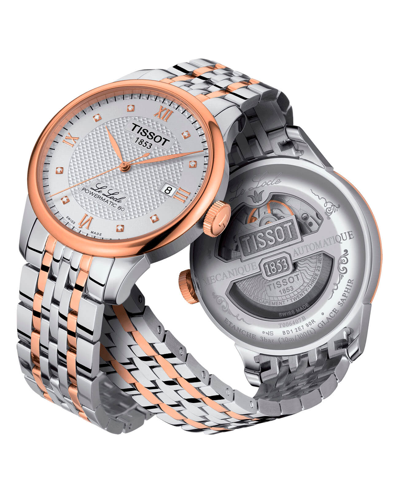 Tissot Tissot Le Locle Powermatic 80 T006.407.22.036.00 Le Locle Automatic — детали корпуса и сталь c pvd покрытием