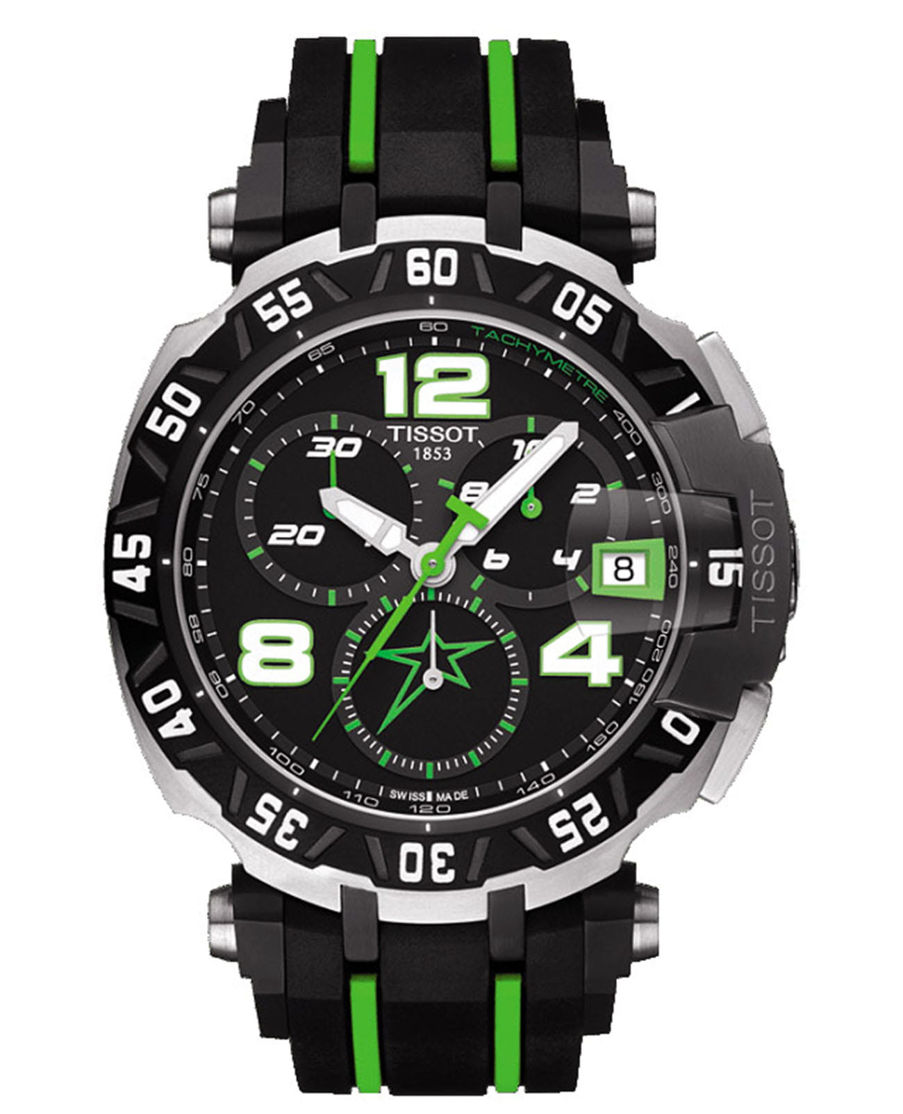 Tissot Tissot T-Sport Nicky Hayden Limited Edition 2015 T092.417.27.057.01 T Race T0924172705701 кварцевые мужские часы черный циферблат, браслет карбон + полимер — вид спереди