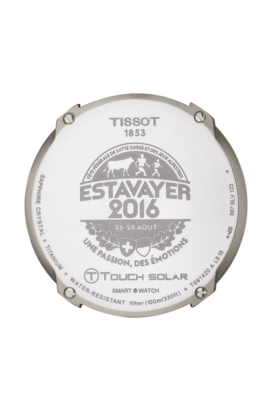 Tissot Tissot T-Touch Expert Solar Fete Lutte Suisse T091.420.46.051.02, t-sport швейцария мужские часы на браслете кожа + текстиль боковой вид