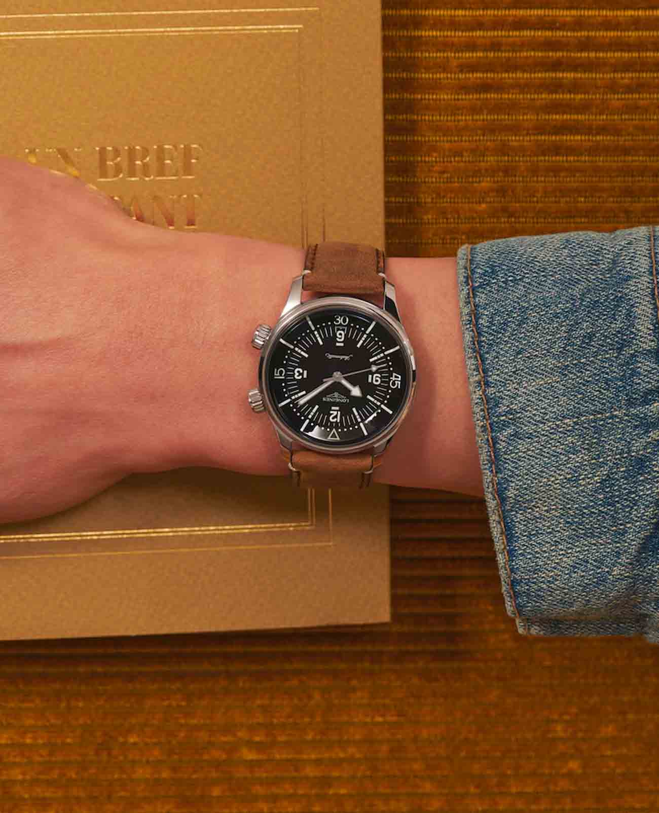Longines Longines Legend Diver L3.764.4.50.0 механические мужские часы часы крупный план черный циферблата