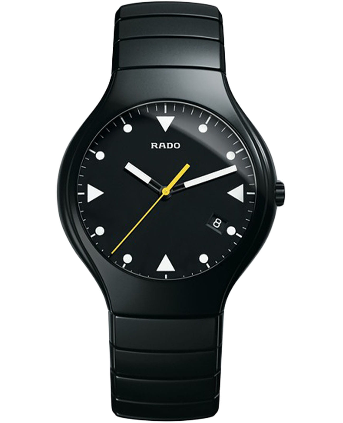 Rado Rado True R27816162  R27816162 кварцевые мужские часы черный циферблат, браслет высокотехнологичная плазменная керамика — вид спереди
