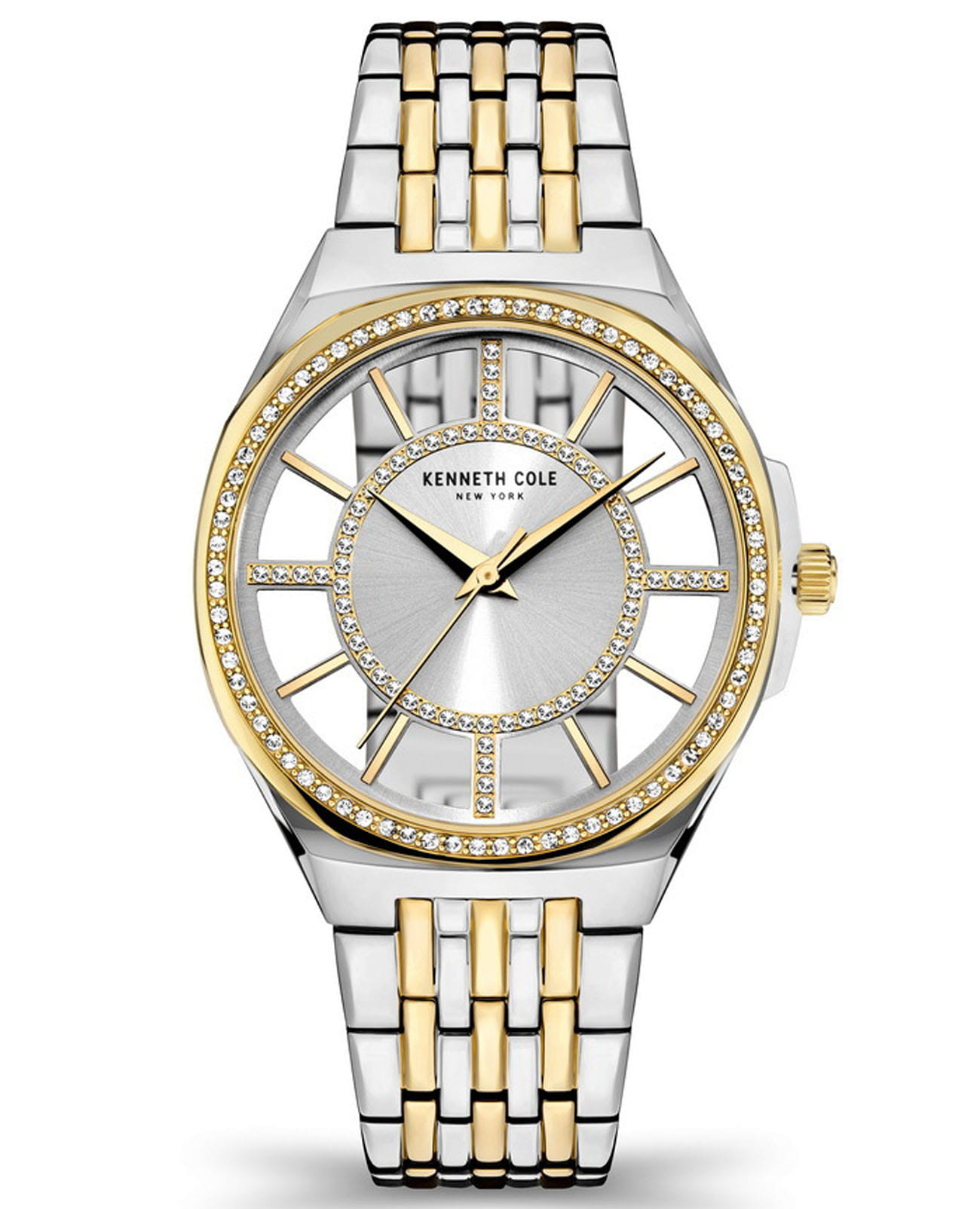 Kenneth Cole Kenneth Cole Slim KCWLG2124502  KCWLG2124502 кварцевые женские часы серый циферблат, браслет сталь с ip покрытием — вид спереди