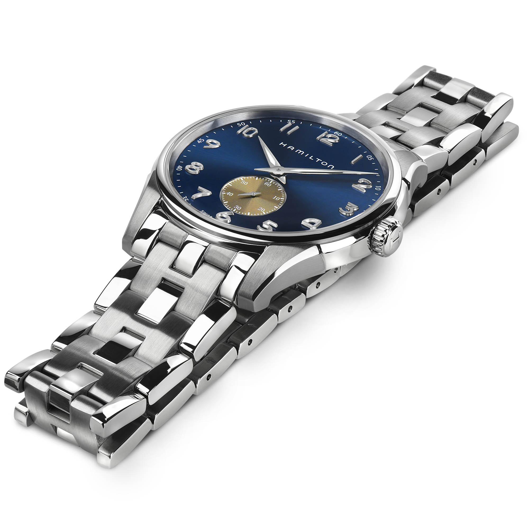 Hamilton Hamilton Jazzmaster Thinline Small Second Quartz H38411140 , наручные мужские часы фото под углом