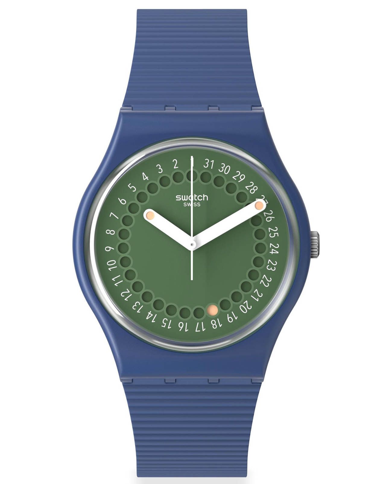 Swatch Swatch Gent Biosourced Standard SO28N403  SO28N403 кварцевые женские часы зеленый циферблат, браслет силикон — вид спереди