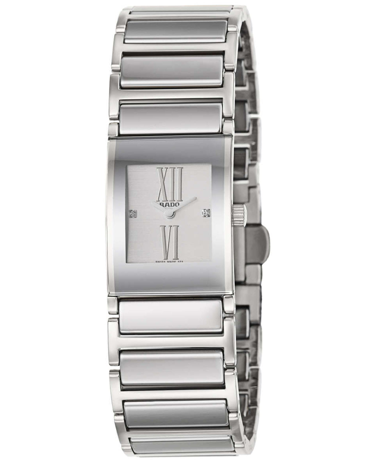 Rado Rado Integral R20747722  R20747722 кварцевые женские часы  циферблат, браслет сталь + керамические вставки — вид спереди