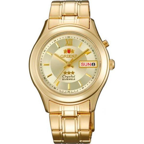 Orient Orient EM0301TC (FEM0301TC)  FEM0301TC механические мужские часы желтый циферблат, браслет  — вид спереди