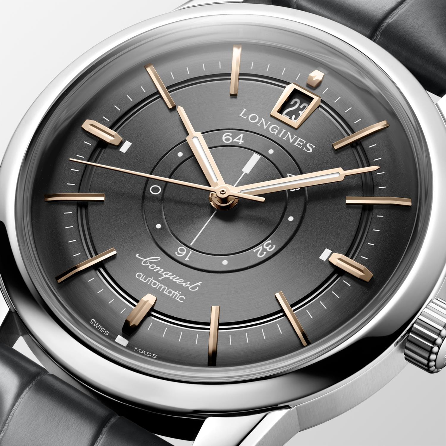 Longines L16484622 мужские часы застежка крупным планом