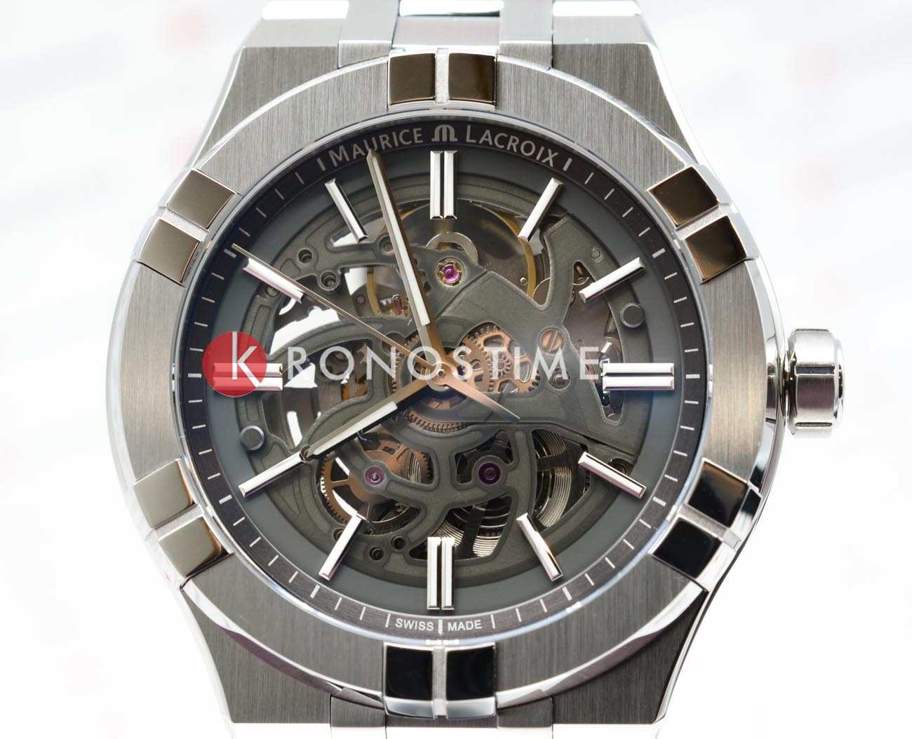 Maurice Lacroix Maurice Lacroix Aikon Automatic Skeleton AI6008-SS002-030-1, aikon швейцария мужские часы на браслете нержавеющая сталь боковой вид