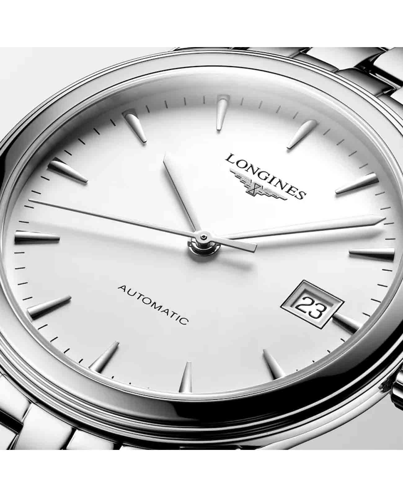 Longines Longines Flagship L4.974.4.12.6 мужские часы белый циферблат на запястье