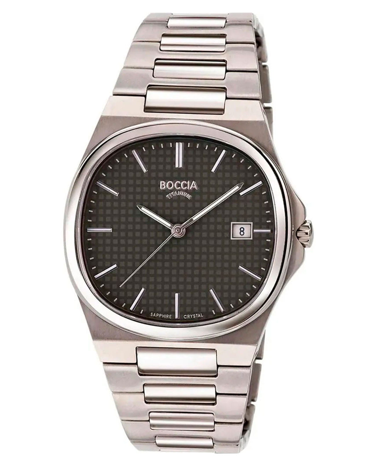 Boccia Titanium Boccia Titanium Square 3657-04  3657-04 кварцевые мужские часы зеленый циферблат, браслет нержавеющая сталь — вид спереди