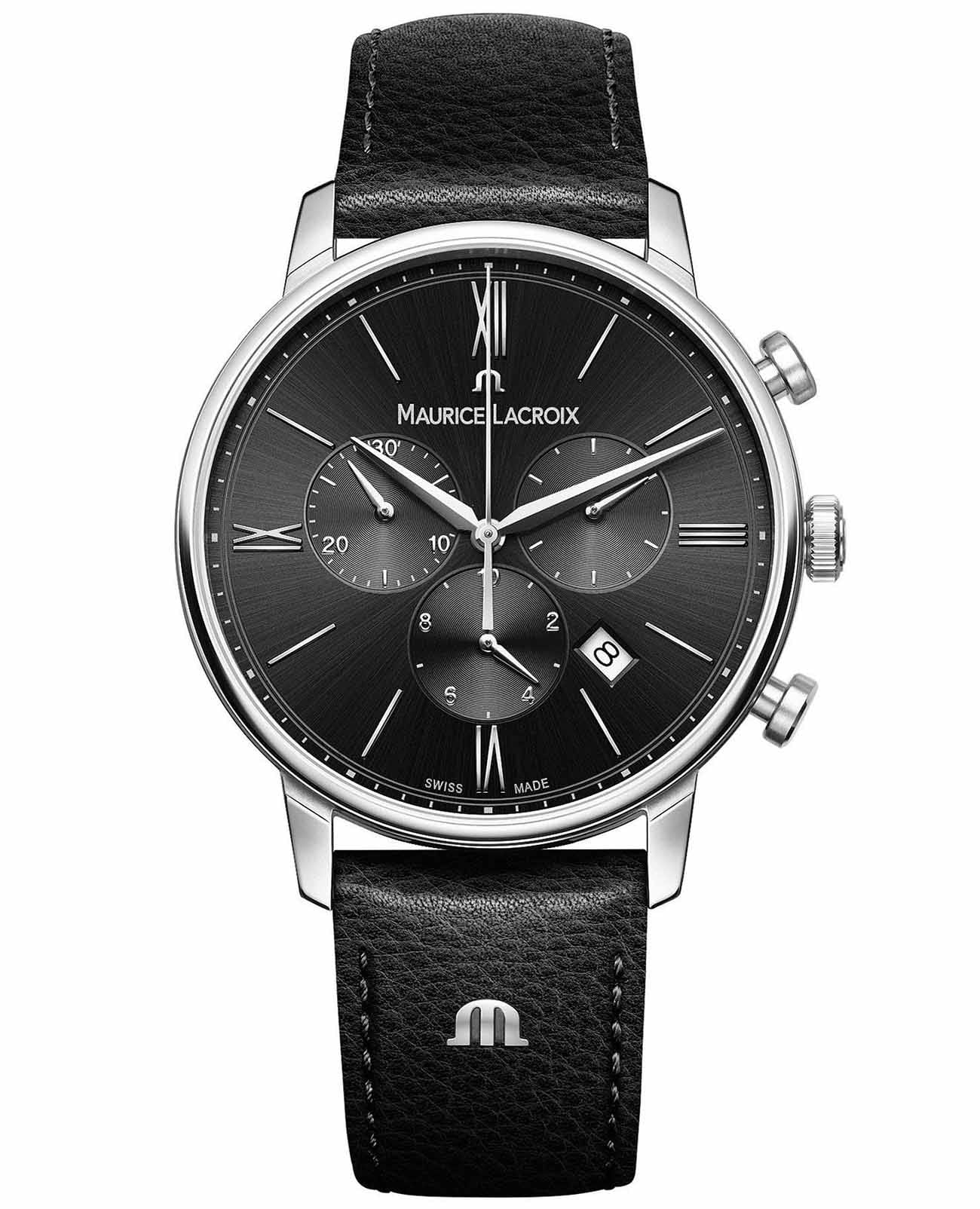 Maurice Lacroix Maurice Lacroix Eliros Chronograph EL1098-SS001-310-1  EL1098-SS001-310-1 кварцевые мужские часы цветной циферблат, браслет кожаный — вид спереди